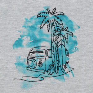 T-shirt κοντομάνικο με φοίνικες effet aquarelle 