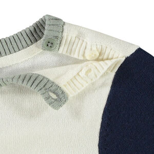 Πουλόβερ πλεκτό με παιχνιδιάρικο σχέδιο color block για bebe αγόρι 
