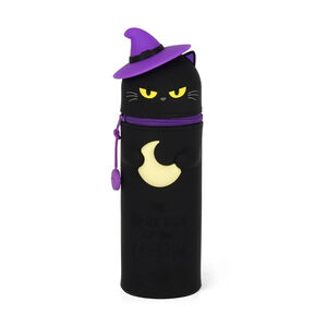 Trousse 2 en 1 en silicone Kawaii chat noir Halloween 