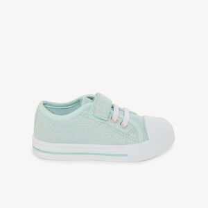 Μπλε ανοιχτά χαμηλά sneakers με παστέλ και κορδόνια κορίτσι. 