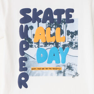 T-shirt με κοντά μανίκια με σχέδιο skateboard για αγόρι 