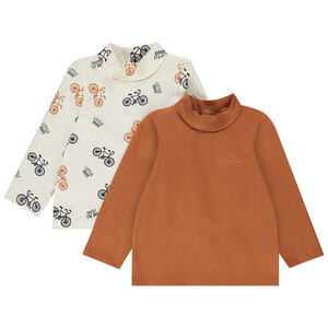 "Αμάνικο μπλουζάκι με τύπωμα φαντεζί και ψηλό γιακά για μωρό αγόρι" 