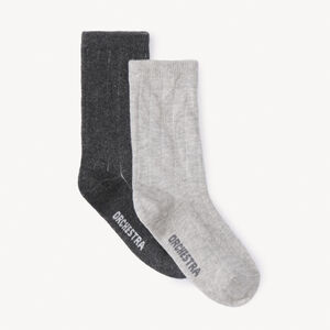 Lot de 2 paires de chaussettes hautes unies pour garçon 