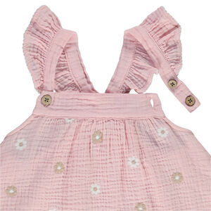 Τουνίκ από γάζα βαμβακιού με κεντημένα λουλούδια για κορίτσι 