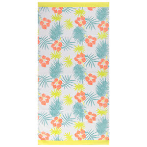 Πετσέτα παραλίας από σφουγγάρι print λουλούδια ιβίσκου 
