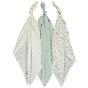 Lot de 3 langes en tetra motifs éléphants pour bébé 