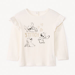 T-shirt manches longues Stitch Disney pour bébé fille Main T-shirt manches longues Stitch Disney pour bébé fille