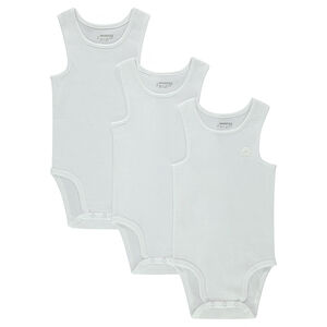 Σετ από 3 αμάνικα κορμάκια για μωρό αγόρι 