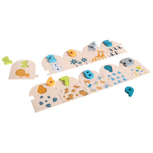 Puzzle pour apprendre à compter - Crazy Jungle Main Puzzle pour apprendre à compter - Crazy Jungle