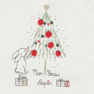 Μακρυμάνικο T-shirt με φαντεζί σχέδιο Χριστουγέννων για bebe κορίτσι 