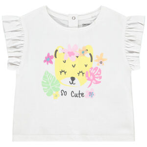 Κοντομάνικο T-shirt με σχέδιο λεοπάρ για bebe κορίτσι 