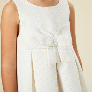 Robe de cérémonie en jacquard avec nœud pour fille 