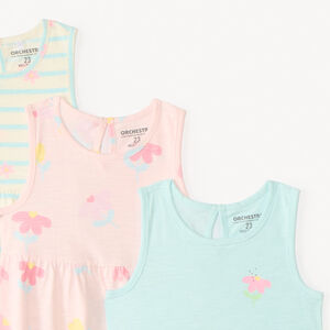 Σετ 3 φορεμάτων χωρίς μανίκια με λουλούδια για κορίτσι μωρού 