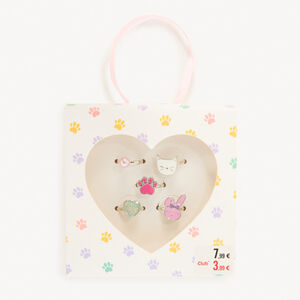 Σετ 5 φαντεζί δαχτυλίδια με ζωάκια για κορίτσι 