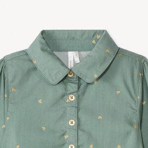 Robe manches longues imprimé coeurs dorés pour bébé fille 