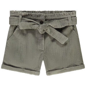 Short en velours côtelé avec ceinture à nouer pour fille Main Short en velours côtelé avec ceinture à nouer pour fille