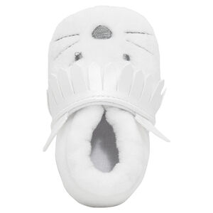 Παπουτσάκια από sherpa, με φάσα με κρόσσια και κεντημένες λεπτομέρειες 