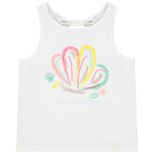 Μπλουζάκι αμάνικο με παγιέτες και ajouré πλάτη για κορίτσι 