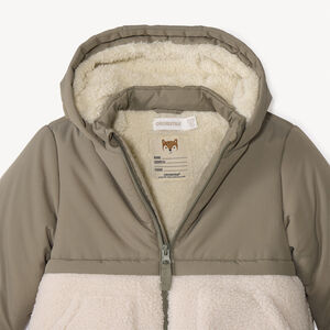 Μπουφάν διπλής ύφανσης με sherpa πόρπη για μωρό αγόρι 