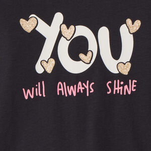 Μπλούζα με μακριά μανίκια και λαμπερή φαντασία για κορίτσι 