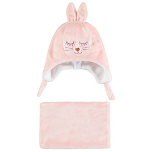 Σύνολο σκούφος και κασκόλ τύπου snood από sherpa 