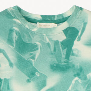 T-shirt κοντομάνικο με φωτοτυπία skateboard αγόρι 