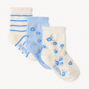 Lot de 3 paires de chaussettes fleuries pour bébé fille 