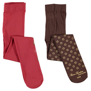 Lot de 2 paires de collants uni/imprimé 