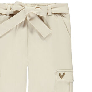 Παντελόνι φόρμας μονόχρωμο με ζώνη για κορίτσι 