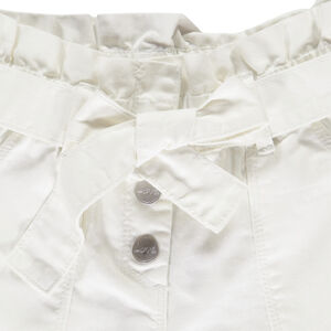 Short paperbag en twill avec ceinture à nouer pour fille 