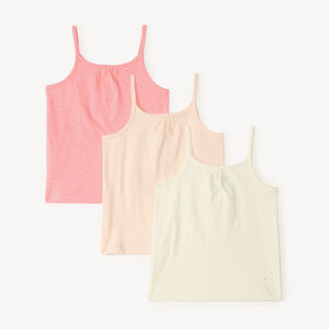 Σετ από 3 μονόχρωμα αμάνικα μπλουζάκια για bebe κορίτσι 