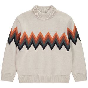 Πουλόβερ ζιβάγκο με σχέδιο σε jacquard για αγόρι 