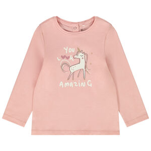Μπλουζάκι μακρυμάνικο από jersey με print για bebe κορίτσι 