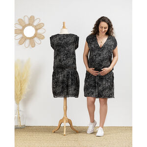 Κοντομάνικο Φόρεμα Εγκυμοσύνης Τύπου Κρουαζέ 