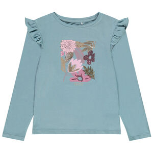 T-shirt manches longues en jersey print sequins pour fille Main T-shirt manches longues en jersey print sequins pour fille