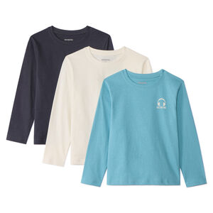 Σετ 3 μονόχρωμα μπλουζάκια μακρυμάνικα από jersey για αγόρι 