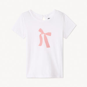 Κοντομάνικο μπλουζάκι jersey με φιόγκο για bebe κορίτσι 