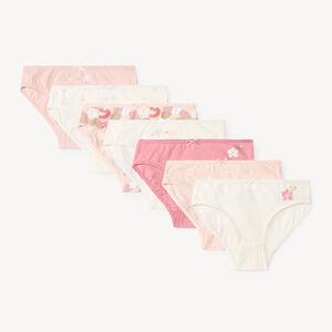 Σετ από 7 εσώρουχα με σχέδια καρδιές/λουλούδια για κορίτσι 