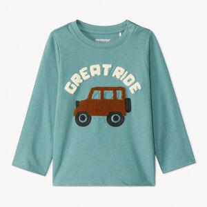 T-shirt manches longues à broderie effet bouclette pour bébé garçon 