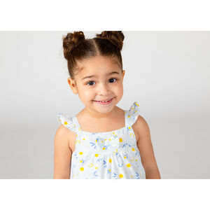 Robe à bretelles volantées imprimé marguerites pour bébé fille 
