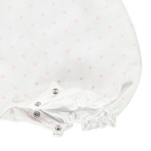 Αμάνικο combishort με σχέδιο πουά και φιόγκο για μωρό κορίτσι 