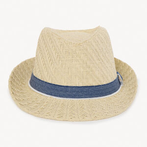 Καπέλο trilby από ψάθα με κορδέλα για αγοράκι. 