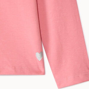 Σετ 3 μακρυμάνικα μπλουζάκια jersey με foil print καρδιά για κορίτσι 