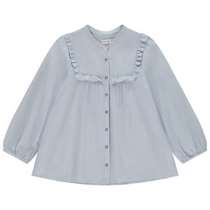 Πουκάμισο μακρυμάνικο υφασμάτινο με βολάν για κορίτσι 