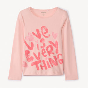 Μπλούζα μακρυμάνικη από πλεκτό jersey με φαντεζί σχέδιο και glitter για κορίτσι 