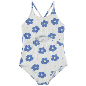 Μαγιό 1 κομμάτι ajouré και με σχέδιο λουλούδια για κορίτσι 