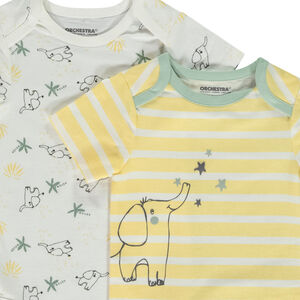 Σετ από 5 κορμάκια με κοντά μανίκια φαντεζί για μωρά με διαφορετικά ανοίγματα ανάλογα με την ηλικία 