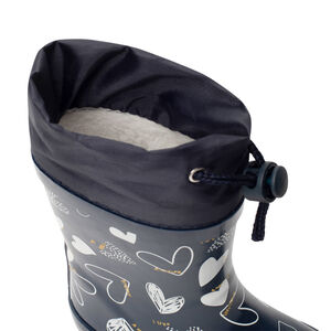 Bottes de pluie à col imprimé cœurs pour bébé fille 