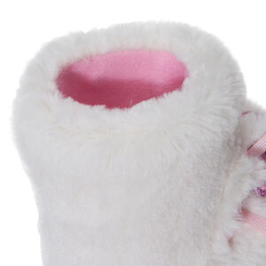 Ψηλά παντοφλάκια από συνθετική γούνα με κέντημα 