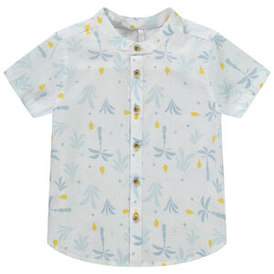 Πουκάμισο κοντομάνικο με arty print και γιακά mao για bebe αγόρι 